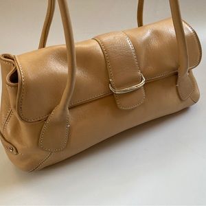 Cole Haan light tan leather clutch